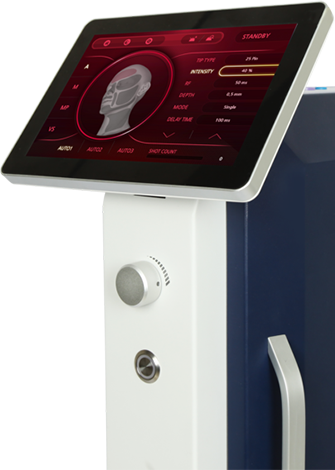 Secret雷射設備螢幕放大圖 改善痤瘡 痤瘡疤痕 促進皮膚再生 收縮毛孔和改善皺紋